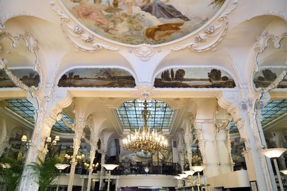 France, Allier (03), former province of Bourbonnais, Moulins, the Grand Café, one of the most beautiful Belle Epoque restaurants in France, long frequented by the famous fashion designer Coco Chanel