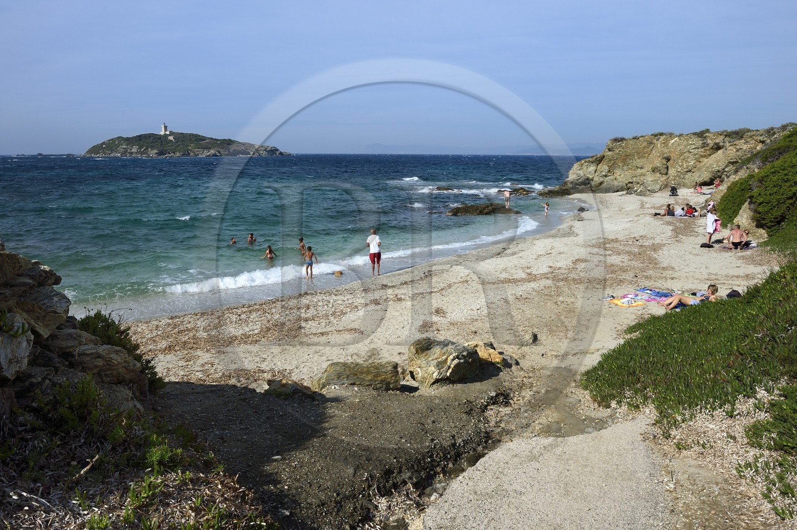 France, Var (83), Ile des Embiez, plage des Allemands