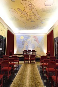 France, Alpes-Maritimes, Menton, the City Hall, the wedding room entirely decorated by Jean Cocteau in 1957