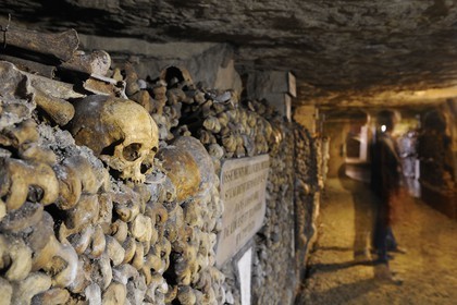 France, Paris (75), les catacombes, ossements