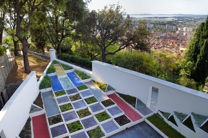 France, Var, Hyeres, Villa Noailles, architect Robert Mallet Stevens, cubist garden by Gabriel Guevrekian