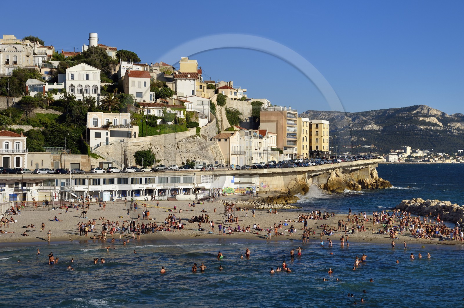France, Bouches du Rhone, Marseille, the Roucas Blanc, Corniche JF Kennedy, Prophet beach