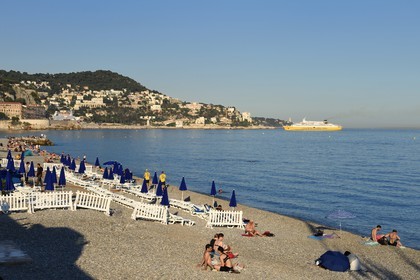 France, Alpes-Maritimes (06), Nice, la plage de la Promenade des Anglais