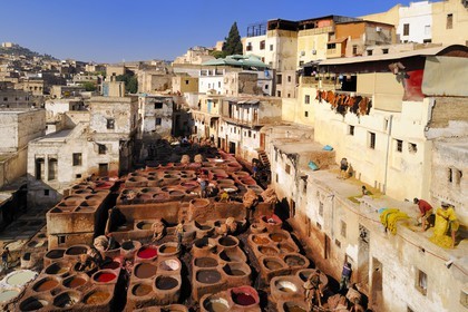 Morocco, Middle Atlas, Fez, Imperial City, Fez El Bali, medina listed as World Heritage by UNESCO, Chouara, tanners of the tannery district