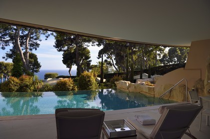 France, Alpes Maritimes, Saint Jean Cap Ferrat, Grand-Hotel du Cap Ferrat, a 5 star palace from Four Seasons Hotel, private infinity pool of the pool suite