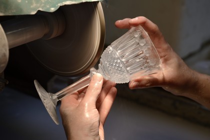 France, Moselle, Saint-Louis-les-Bitche, the Cristallerie Saint-Louis (Saint-Louis crystal glass manufacturer),  cutting and engraving workshops