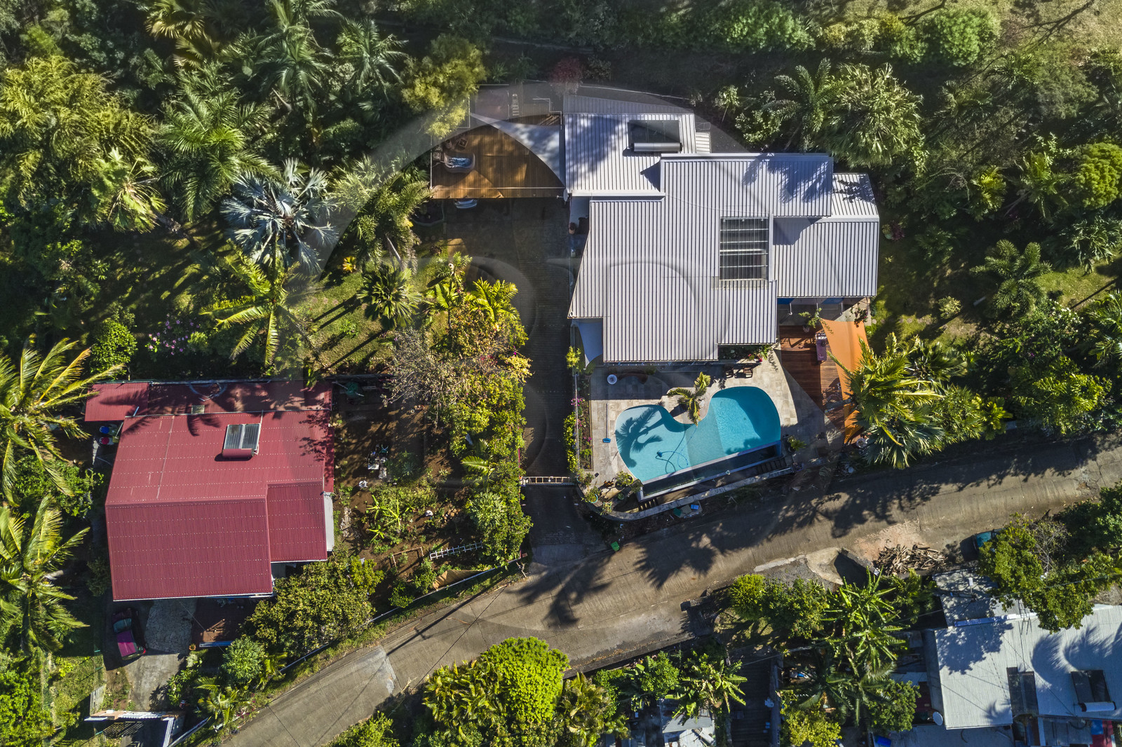 France, Ile de la Reunion, Petite-Ile, case moderne (vue aérienne)
