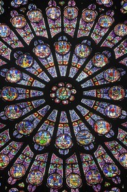 France, Paris, ile de la Cite, Notre-Dame Cathedral, North Rose Window