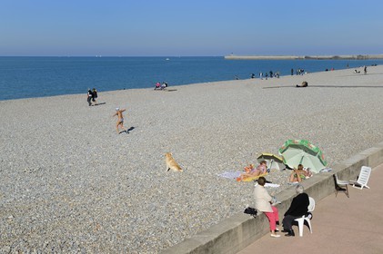 France, Seine-Maritime, Dieppe, the pebble beach