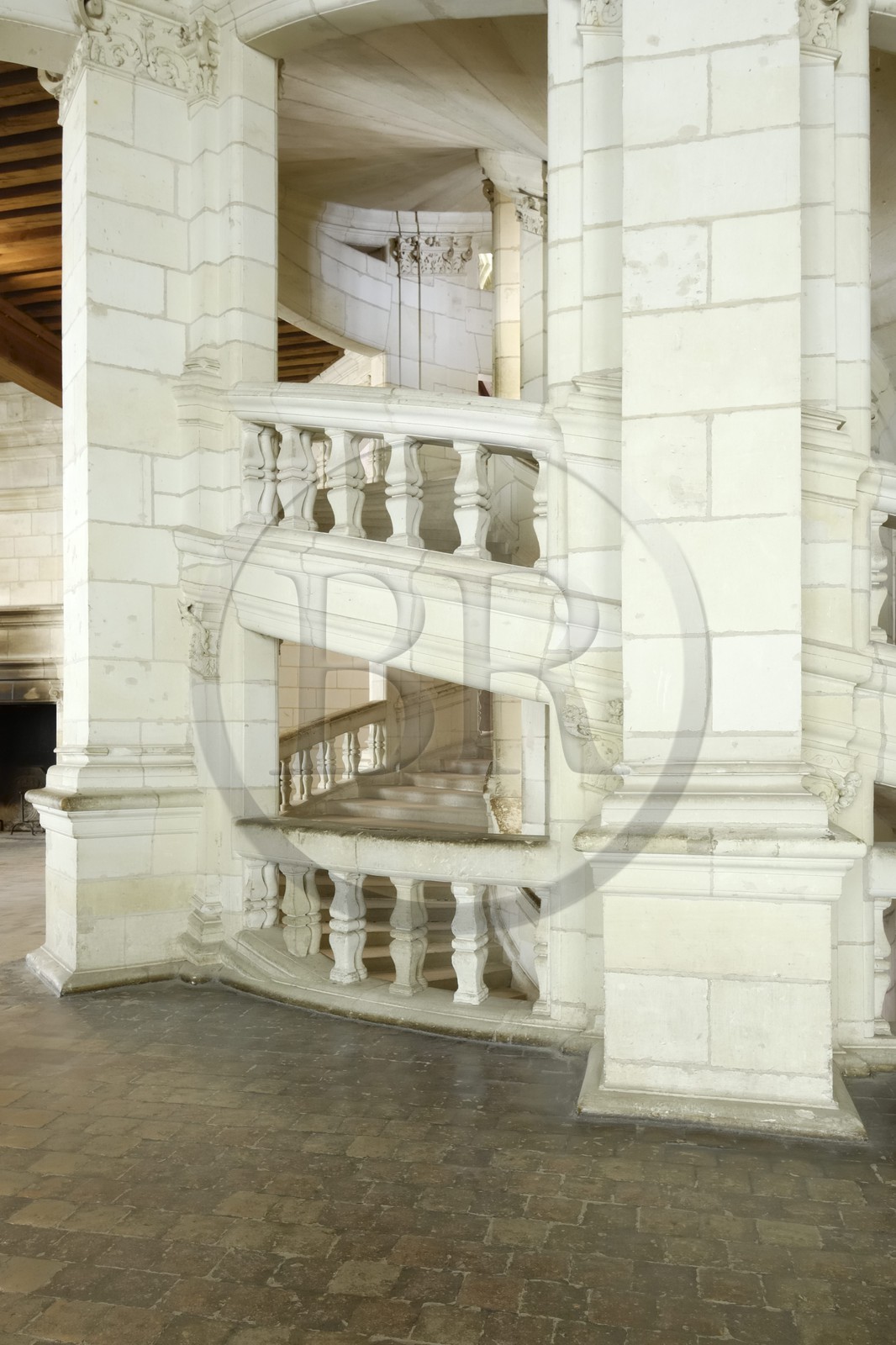 France, Loir et Cher, Loire Valley listed as World Heritage by UNESCO, Chateau de Chambord, the double helix staircase attributed to Leonardo Da Vinci
