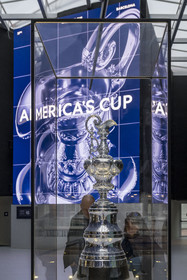 Espagne, Catalogne, Barcelone, Port Vell, America's Cup Experience, centre officiel de promotion de la 37e America's Cup Barcelona 2024