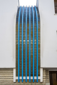 France, Charente-Maritime, Royan, Rue de Foncillon, the villa Le Grille-Pain (the toaster) (1953) by architects Pierre Marmouget and Edouard Pinet