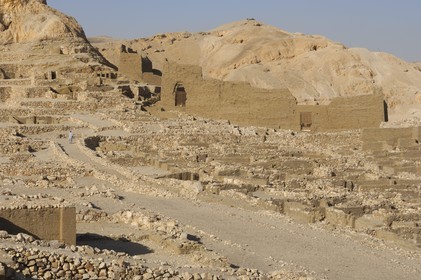 Egypte, Haute Egypte, vallée du Nil, environs de Louxor, nécropole thébaine classée Patrimoine Mondial de l'UNESCO, Thèbes Ouest, Deir el-Medina , la vallée des Artisans