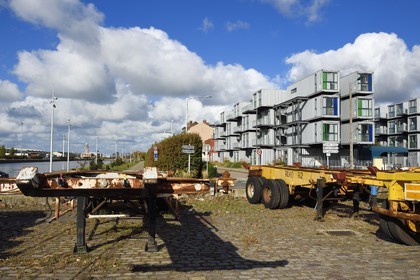 France, Seine Maritime, Le Havre, l'Eure district, student residence A'docks created from containers