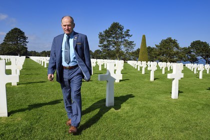 France, Calvados, Colleville sur Mer, the Normandy Landings Beach, Omaha Beach, Scott Desjardins, Superintendent of the Normandy American Cemetery and Memorial