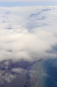 Norway, Svalbard, glacier in the southern region of Spitsbergen (aerial view)