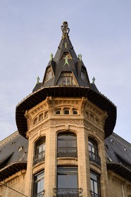 France, Meurthe-et-Moselle (54), Nancy, rue Saint-Jean, ancienne banque Renauld et actuelle BNP Paribas de style Art Nouveau