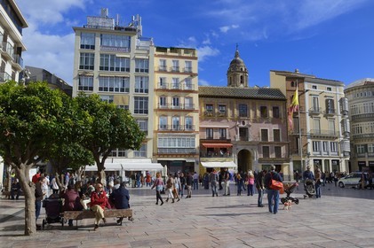 Espagne, Andalousie, Malaga, plaza de la Constitucion