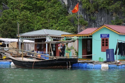 Vietnam, Quang Ninh Province, Halong Bay, listed as World Heritage by UNESCO, fishing floating village of Vong Vieng
