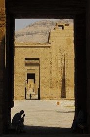 Egypte, Haute Egypte, vallée du Nil, environs de Louxor, nécropole thébaine classée Patrimoine Mondial de l'UNESCO, Thèbes Ouest, Medinet Habou, temple de Ramses III