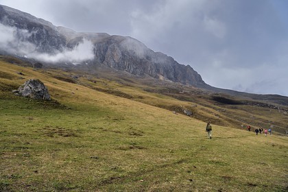 Azerbaijan, Quba (Guba) region, Greater Caucasus mountain range, hiking between the village of Giriz and Laza on Mount Gizilgaya