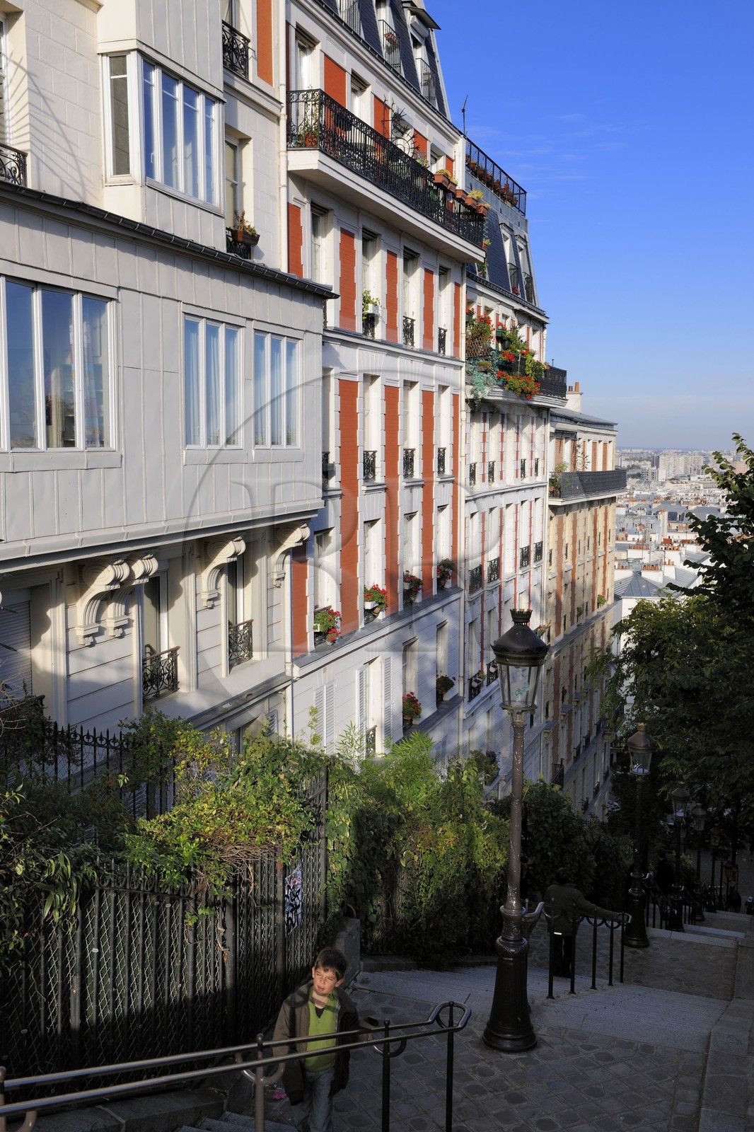 France, Paris (75), escaliers de la Butte Montmartre