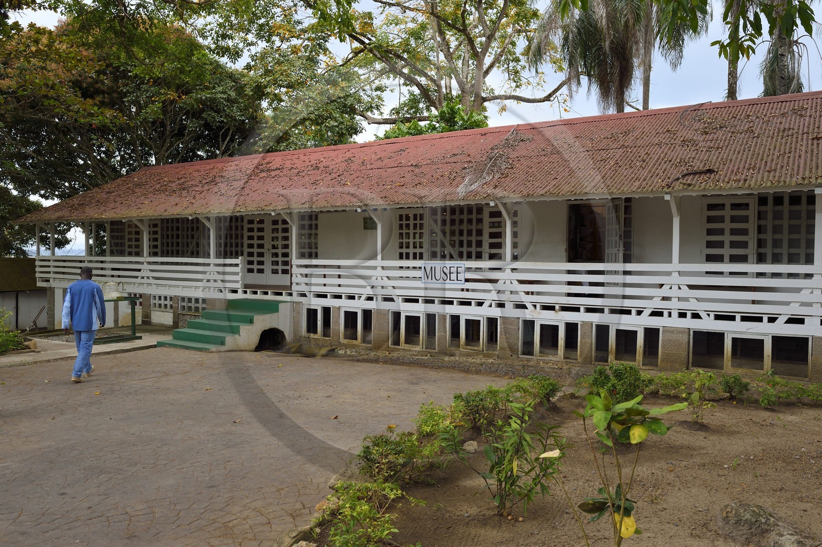 Gabon, Province du Moyen-Ogooué, Lambaréné, l'ancien Hopital Albert Schweitzer devenu musée, sa dernière maison