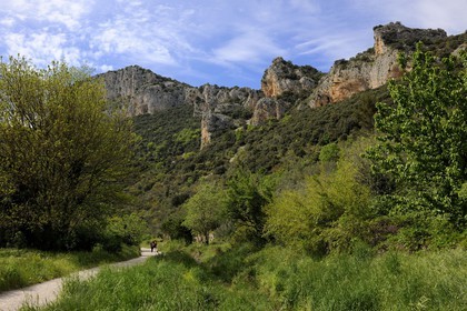 France, Herault, Saint Guilhem le Desert Medieval Village, the Val de Gellone (Gellone valley), the Bout du Monde or cirque of Infernet