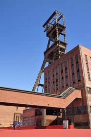 France, Moselle, Petite Rosselle, carreau Wendel museum, mine shaft headframe Wendel 2