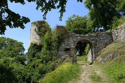 France, Haut Rhin, Sundgau, Ferrette, ruins of the castle