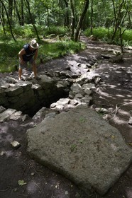 France, Ille-et-Vilaine (35), forêt de Brocéliande, la fontaine de Barenton