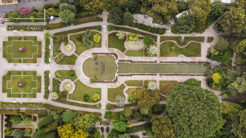 France, Alpes-Maritimes, Saint Jean Cap Ferrat, Villa and Gardens Ephrussi de Rothschild (aerial view)