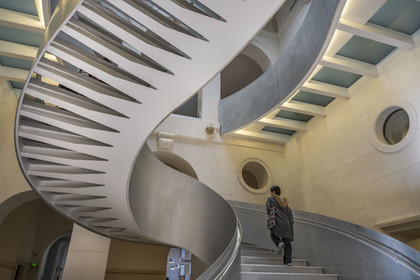 France, Paris (75), Bibliothèque Nationale de France (National Library of France), Richelieu site, spiral staircase of the main hall