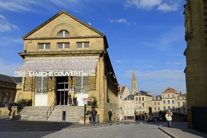 France, Moselle, Metz, the covered market is a market hall located right at the edge of the Cathedral