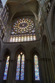 France, Ille-et-Vilaine, cote d'emeraude (Emerald Coast), Saint Malo, cathedrale Saint Vincent, window of the apse