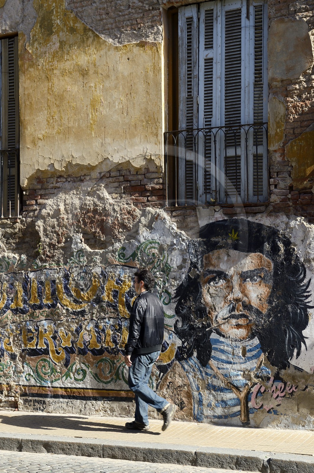Argentine, Buenos Aires, quartier Saint Telmo, pasaje de San Lorenzo, peintures murales avec Che Guevara