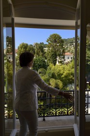 France, Alpes Maritimes, Cannes, the Villa La Californie where Picasso lived, today renamed the Pavillon de Flore by Marina Picasso, Marina Picasso granddaughter of Picasso, the view towards the La Californie district
