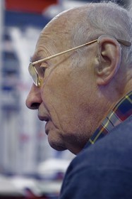France, Paris, the artiste Jacques Villeglé in his workshop