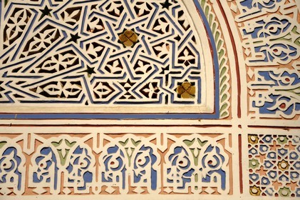 Morocco, Middle Atlas, Fez, Imperial City, Sofitel Palais Jamai Hotel, fine-cut stucco