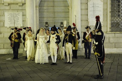 Italy, Liguria, Sarzana, Napoleon Festival, official reception of Napoleon Bonaparte and his suite at the City Hall