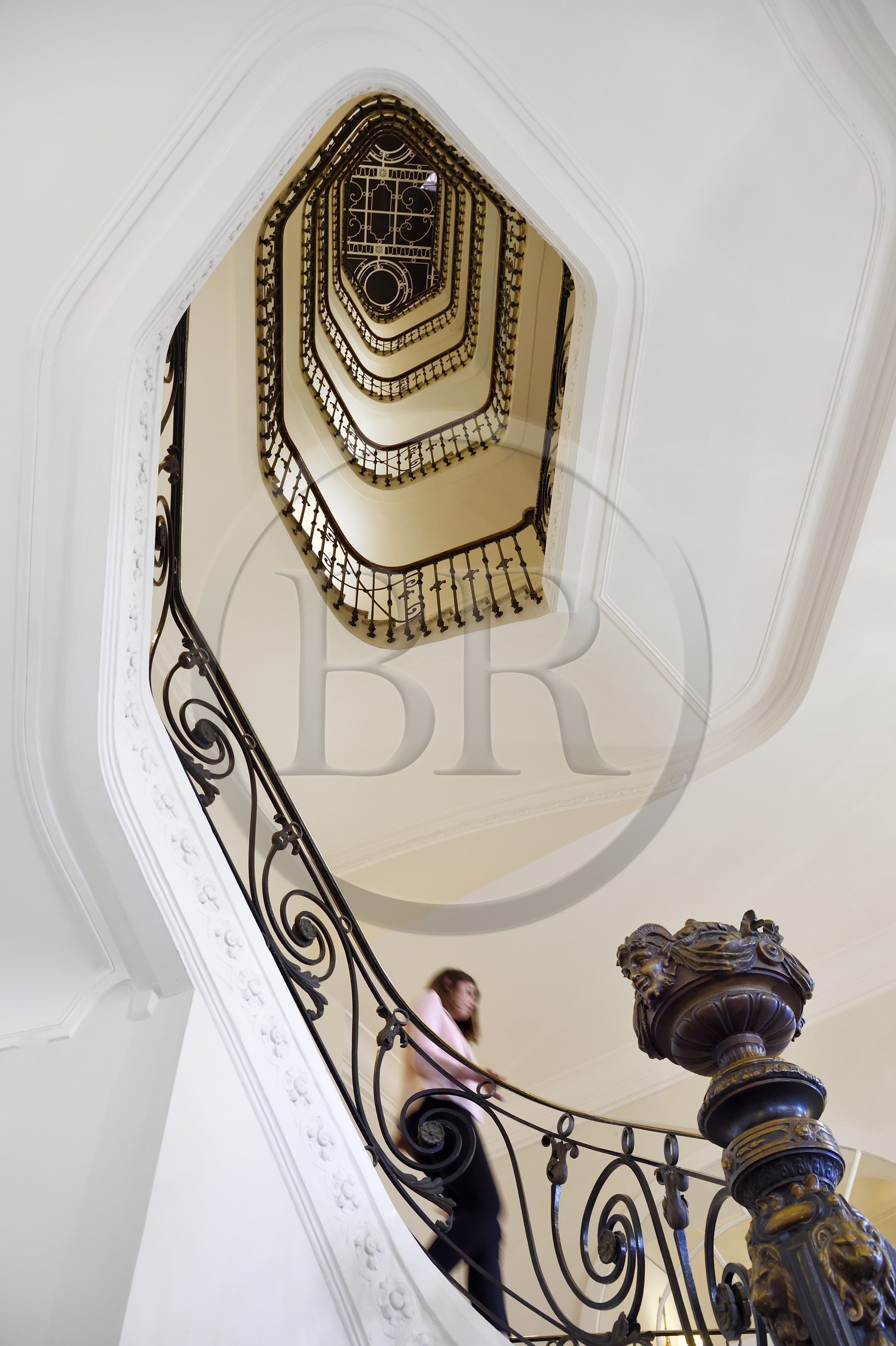 France, Alpes-Maritimes (06), Cannes, le palace du Carlton sur le boulevard de la Croisette, l'escalier