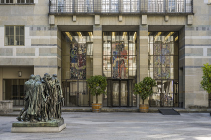 Suisse, Bâle, le Kunstmuseum Basel Hauptbau (musée d'Art) de 1936, les Bourgeois de Calais du sculpteur Rodin