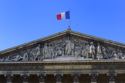 France, Paris (75), le fronton de l'Assemblée Nationale
