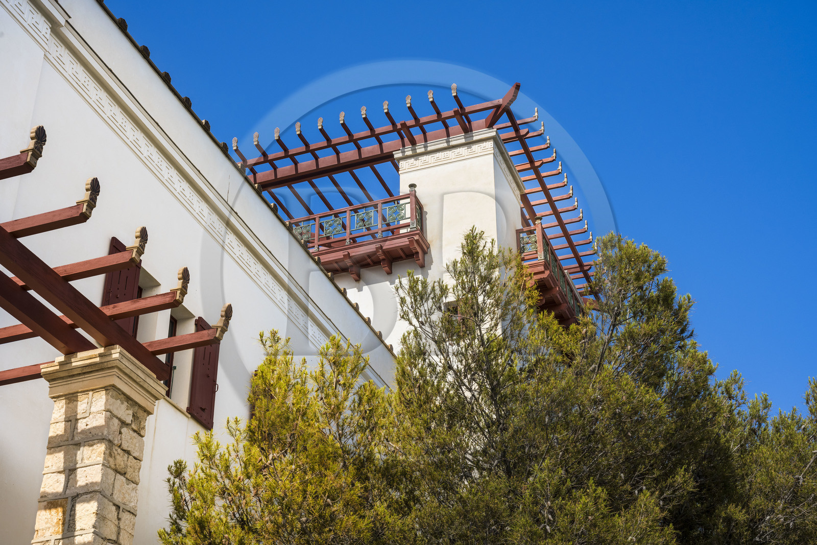 France, Alpes-Maritimes (06),  France, Alpes Maritimes (06), Beaulieu sur Mer, villa Kerylos de style neo-grec construite en 1908 par architecte Emmanuel Pontremoli France, Alpes-Maritimes (06),  France, Alpes Maritimes (06), Beaulieu sur Mer, villa Kerylos de style neo-grec construite en 1908 par architecte Emmanuel Pontremoli