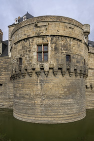 France, Loire Atlantique, Nantes, Bouffay district, the castle of the Dukes of Brittany, tower of the rampart