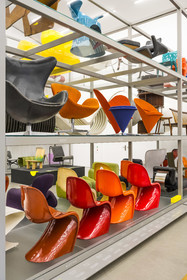 Germany, Bade-Wurtemberg, Weil am Rhein near Basel, the Vitra Campus, the Vitra Schaudepot (2016) by architects Herzog and de Meuron presents major objects from the extensive Vitra collection to the public