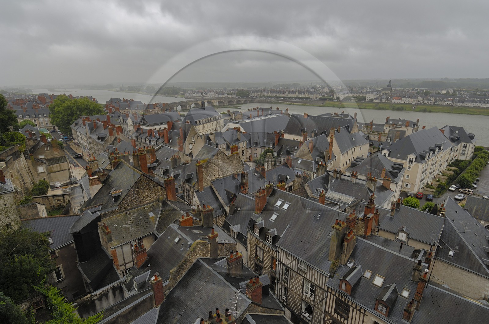 France, Loir et Cher (41), Blois, la vieille ville au bord de la Loire depuis l'observatoire de Gaston d'Orléans au château de Blois