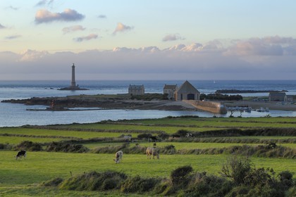 France, Manche (50), Cap de la Hague, le phare du petit port de Goury