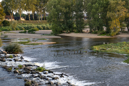 France, Nièvre, Nevers, the Loire river at the foot of the Loire Bridge