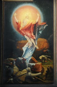 France, Haut-Rhin (68), Colmar, le musée Unterlinden, retable d'Issenheim attribué à Grünewald, panneau de la Résurrection